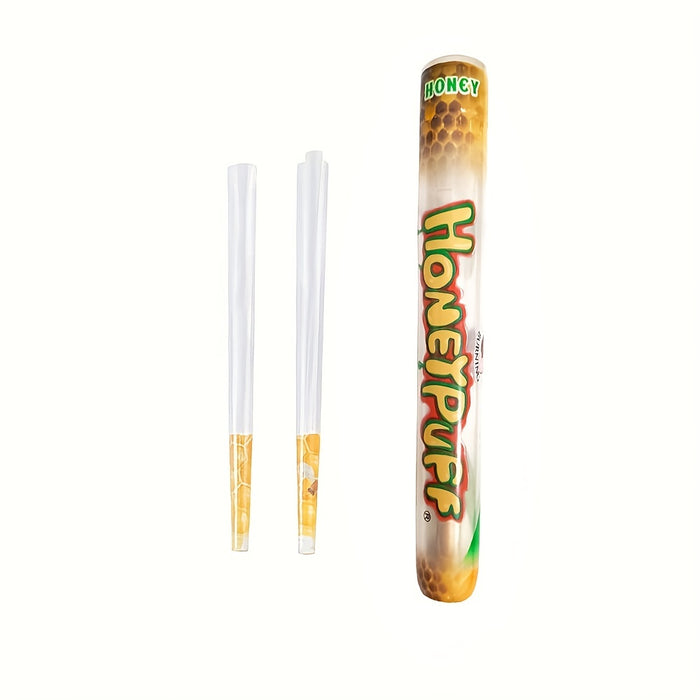 2pcs/tube, Explosive Flavor 78MM Transparent Paper Honeypuff Cone Formed Flare Rolling Paper