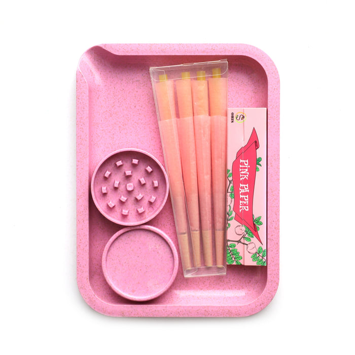 1set, Smoking Set - Double-layer Grinder, 1 Booklet Rolling Paper, 8 Pre-rolled Cones, Rolling Tray - Household Gadget, Christmas Gifts, Halloween Gifts