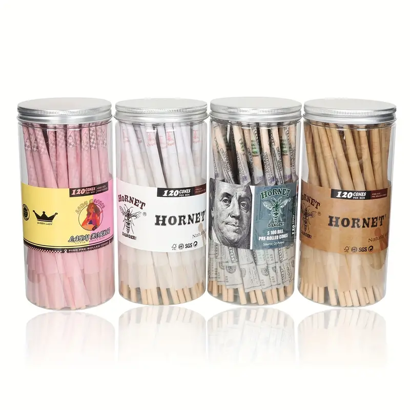 120pcs/box, Rolling Cones, King Size Benjamin 100 Dollar Bill Pre Rolls Cones, Rolling Paper Cones, Weed Accessories