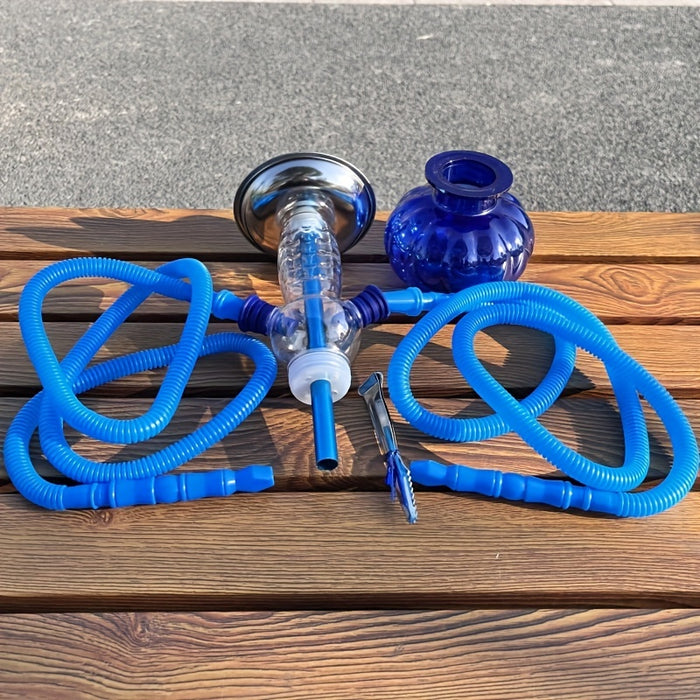 1set, Arabic Hookah Set, Acrylic Outdoor Hookah Bag Full Set Accessories, Contains Silicone Smoking Paste Bowl, Plastic Straw Double Tube With Charcoal Clip