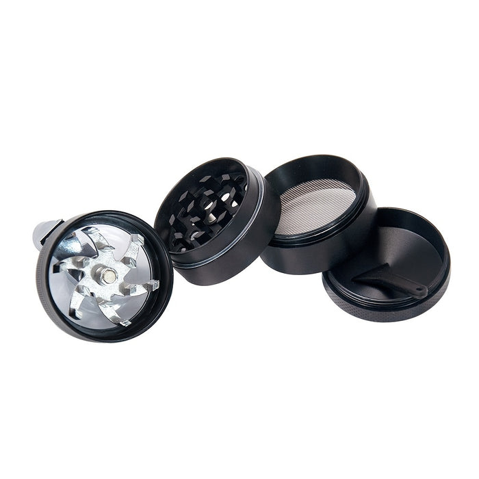 1pc Four-layer Manual Zinc Alloy Tobacco Grinder With Handle, Herb Grinder, Smoking Accessories, Spice Grinder 1.57 Inches