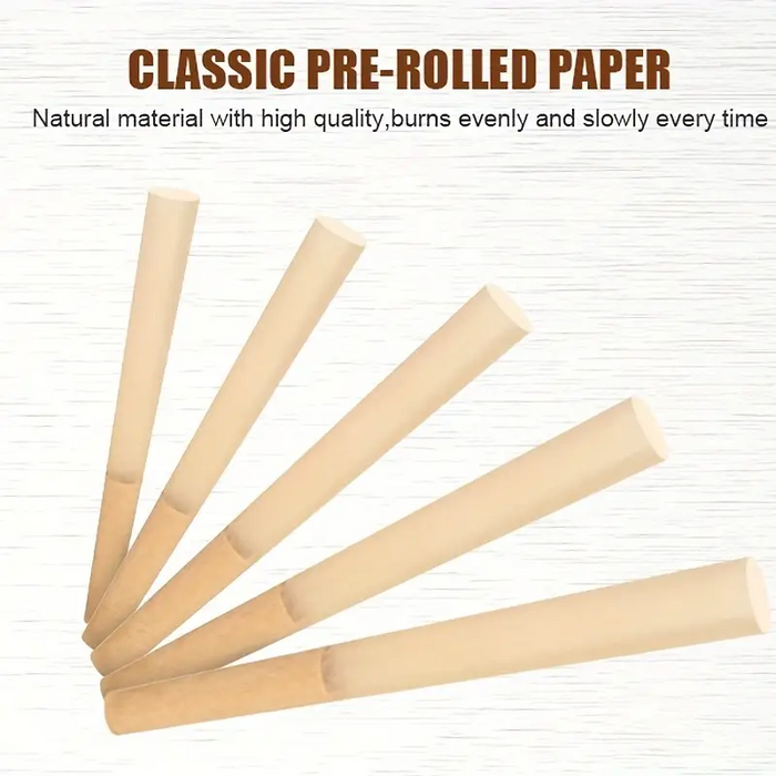 30pcs, Pre Rolled Cones 1 1/4 Size Organic Cigarette Rolling Papers With Tips (78mm/3inch) With Metal Box Packaging