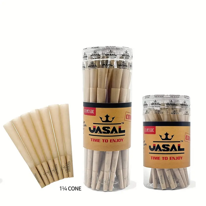 50/100pcs Smoking Rolled Rolling Paper, Smoking Cones Rolling Paper, Classic 1¼ Cones Rolling Papers 84MM Rolling Paper With Tips & Packing Tubes Included