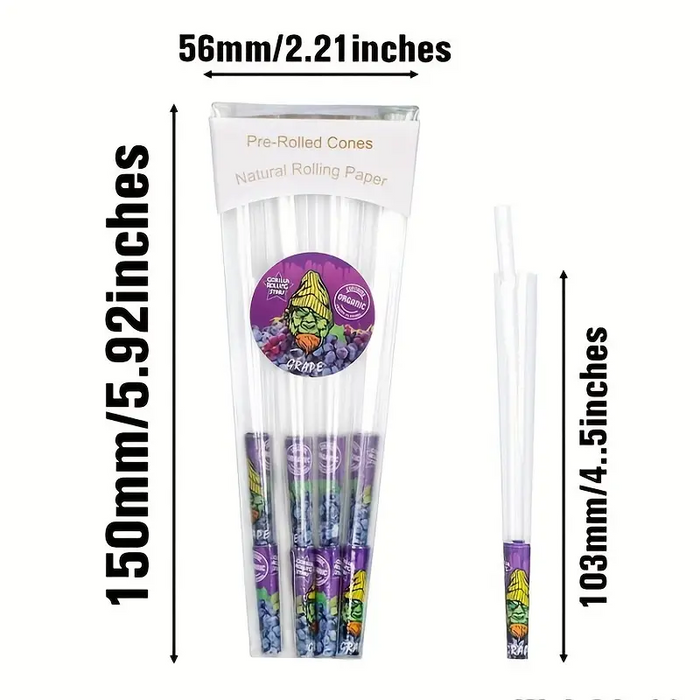 8pcs, GRS Gorilla Series, 110mm Trumpet Empty Tube, Flavor Pre Rolled Cone Paper Rolling Paper