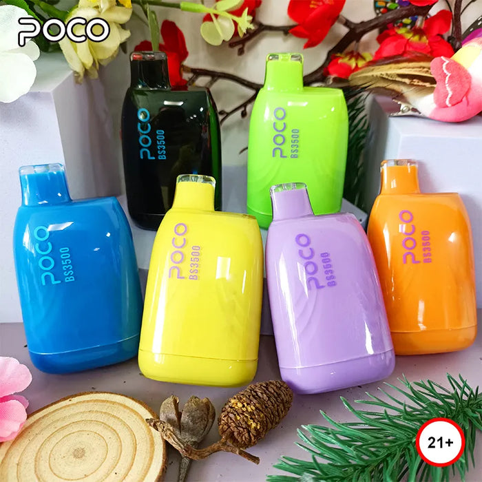 2Pcs Original electronic cigarette POCO BS3500 Vape Disposable Prefilled 10.5ml Pod 3500 Puffs 1500mah Mesh coil disposbale vapes Puff ship from America warehouse