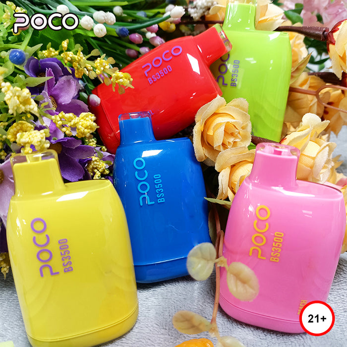 2Pcs Original electronic cigarette POCO BS3500 Vape Disposable Prefilled 10.5ml Pod 3500 Puffs 1500mah Mesh coil disposbale vapes Puff ship from America warehouse